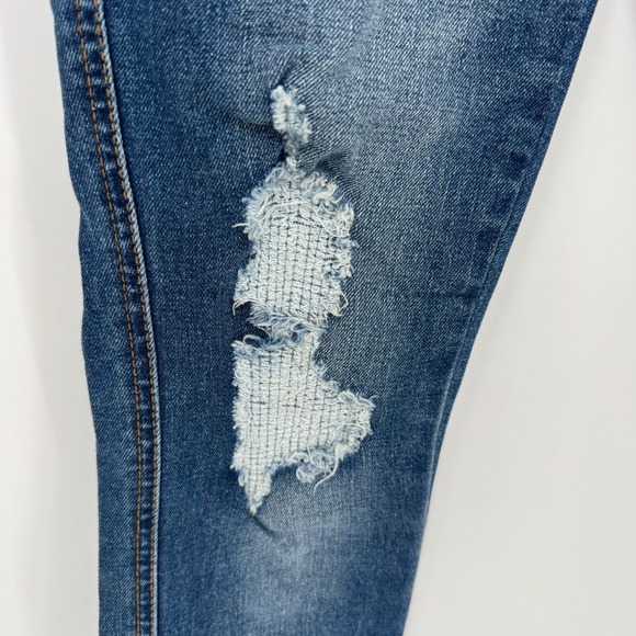 Harper Heritage Womens Skinny Jeans Blue Distressed Mid Rise ankle Size 26 - Picture 4 of 9